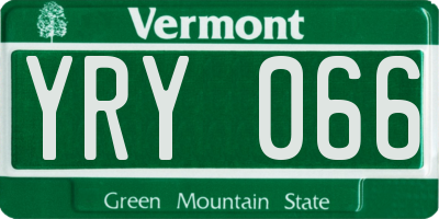 VT license plate YRY066