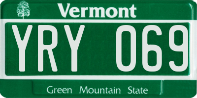 VT license plate YRY069