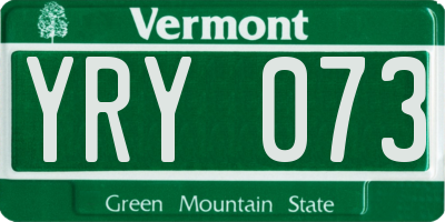 VT license plate YRY073