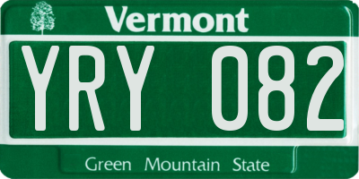 VT license plate YRY082