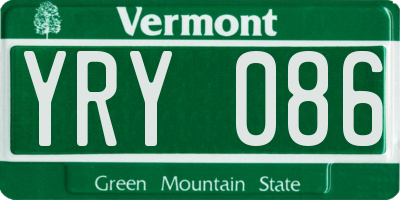 VT license plate YRY086