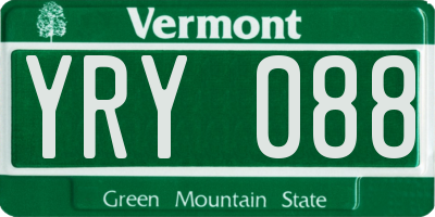 VT license plate YRY088