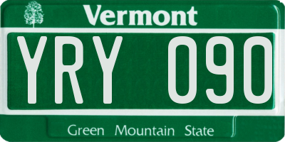 VT license plate YRY090