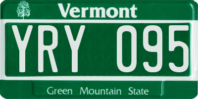 VT license plate YRY095