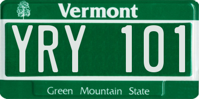 VT license plate YRY101