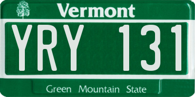 VT license plate YRY131