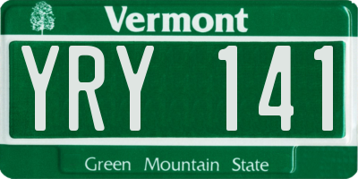 VT license plate YRY141