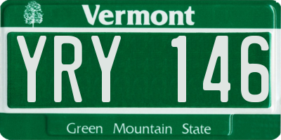 VT license plate YRY146