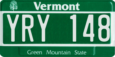 VT license plate YRY148