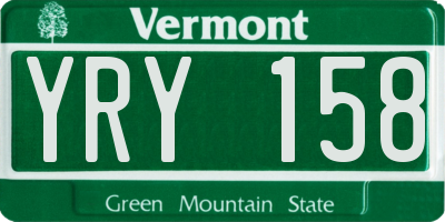 VT license plate YRY158