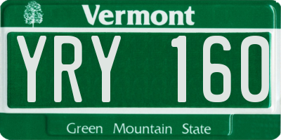 VT license plate YRY160