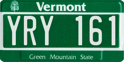 VT license plate YRY161