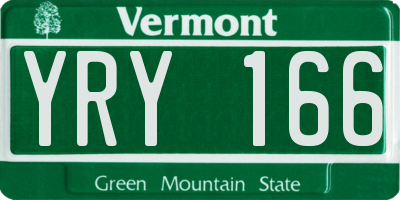 VT license plate YRY166