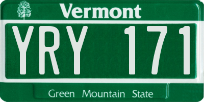 VT license plate YRY171