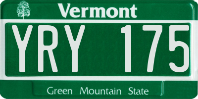 VT license plate YRY175