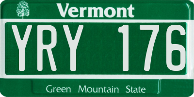 VT license plate YRY176