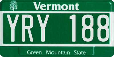 VT license plate YRY188