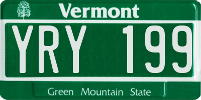 VT license plate YRY199