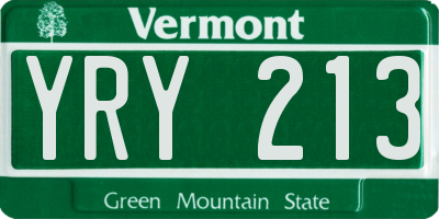 VT license plate YRY213