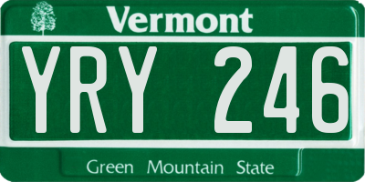 VT license plate YRY246