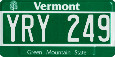 VT license plate YRY249