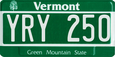 VT license plate YRY250