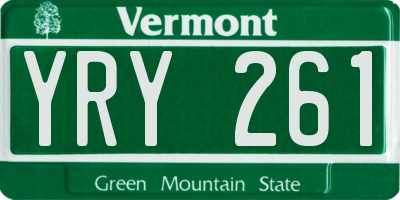 VT license plate YRY261