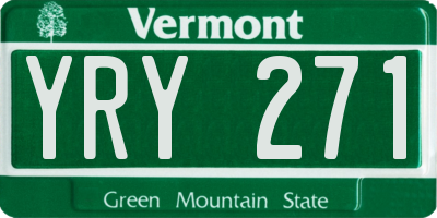 VT license plate YRY271