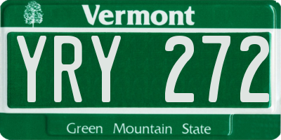 VT license plate YRY272