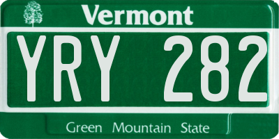 VT license plate YRY282