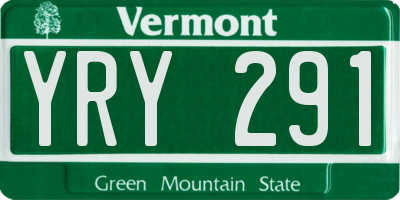 VT license plate YRY291