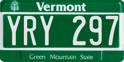 VT license plate YRY297