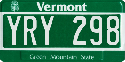 VT license plate YRY298