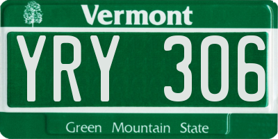 VT license plate YRY306
