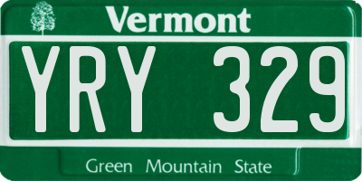 VT license plate YRY329