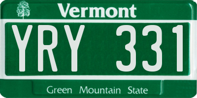 VT license plate YRY331