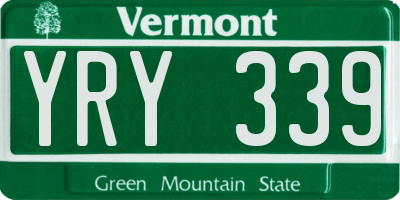 VT license plate YRY339