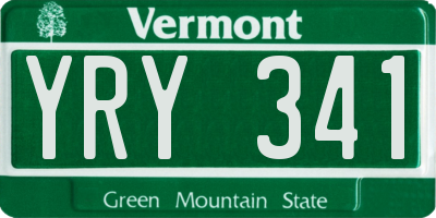 VT license plate YRY341