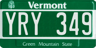 VT license plate YRY349