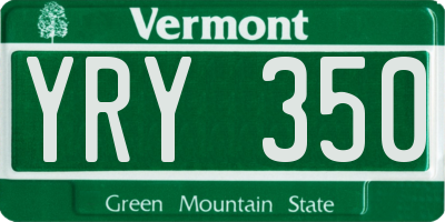 VT license plate YRY350