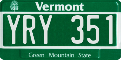 VT license plate YRY351