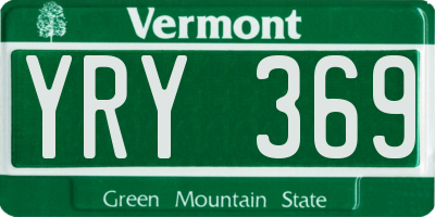VT license plate YRY369