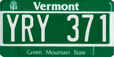 VT license plate YRY371
