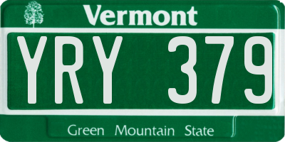 VT license plate YRY379