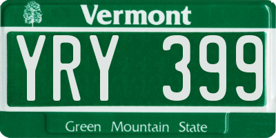 VT license plate YRY399