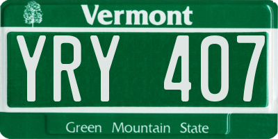 VT license plate YRY407