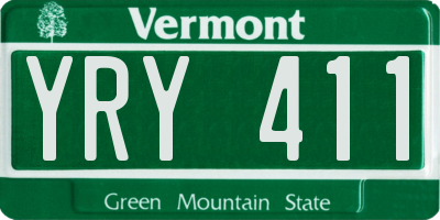 VT license plate YRY411