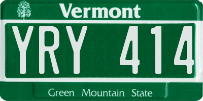 VT license plate YRY414