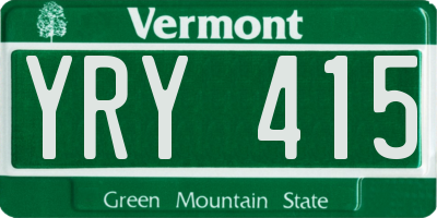 VT license plate YRY415