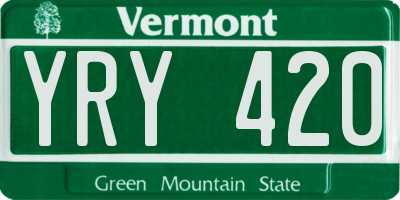 VT license plate YRY420